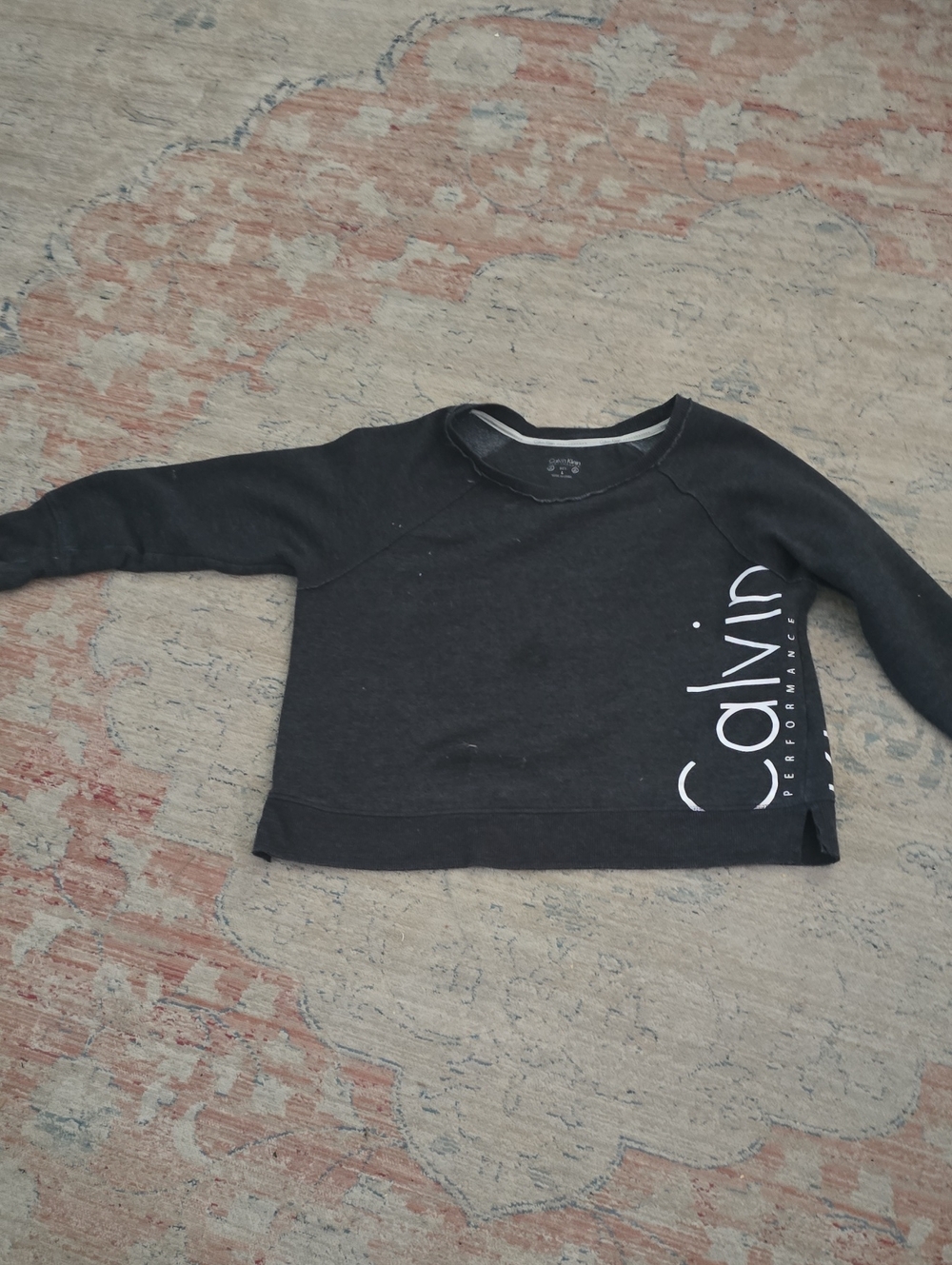 Calvin Klein Kids Black Crewneck Sweatshirt with White Logo